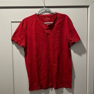 American Eagle - Large Red short Sleeve Henley - never worn!